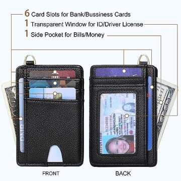 FEITH&FELLY Slim Minimalist Front Pocket Wallet RFID Blocking Credit Card Holder for Men & Women
