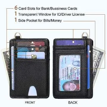 FEITH&FELLY Slim Minimalist Front Pocket Wallet RFID Blocking Credit Card Holder for Men & Women