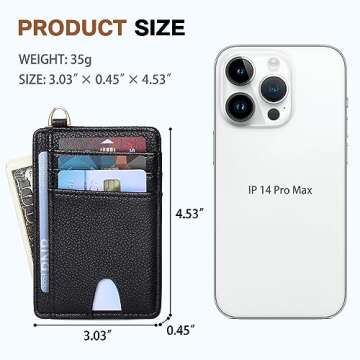 FEITH&FELLY Slim Minimalist Front Pocket Wallet RFID Blocking Credit Card Holder for Men & Women