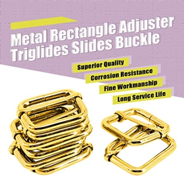 Swpeet 60Pcs Gold Adjuster Buckles for DIY Projects