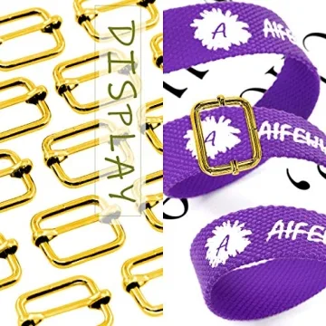 Swpeet 60Pcs Gold Adjuster Buckles for DIY Projects