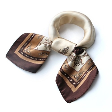 QBSM Women's Satin Silk Feeling Square Neck Scarf