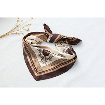 QBSM Women's Satin Silk Feeling Square Neck Scarf