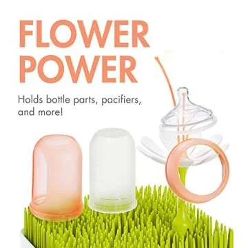 Boon Grass Countertop Drying Rack Bundle - Includes Grass, Stem, and Twig - Capacity for 4 Baby Bottles and Baby Accessories - Baby Bottle-Feeding Supplies - 9.5 x 9.5 x 3