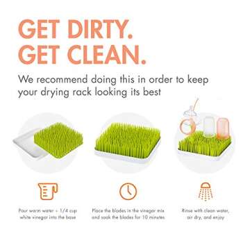 Boon Grass Countertop Drying Rack Bundle - Includes Grass, Stem, and Twig - Capacity for 4 Baby Bottles and Baby Accessories - Baby Bottle-Feeding Supplies - 9.5 x 9.5 x 3