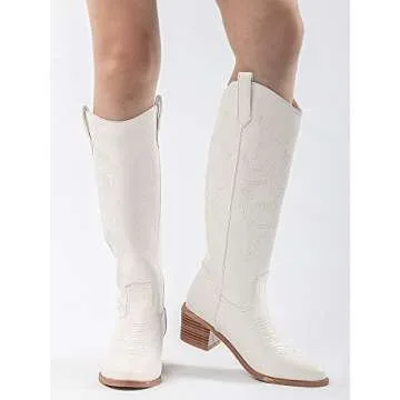 WIRALOMI Women’s Embroidered Western Cowgirl Boots