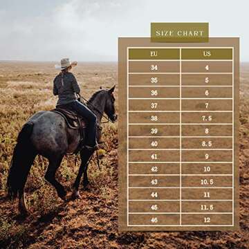 WIRALOMI Women’s Embroidered Western Cowgirl Boots