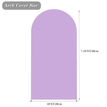 7.2 FT Arch Backdrop Cover - Lavender Spandex Fitted Cover for Weddings & Parties
