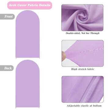 Lavender 7.2 FT Spandex Arch Backdrop Cover for Events