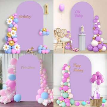 Lavender 7.2 FT Spandex Arch Backdrop Cover for Events