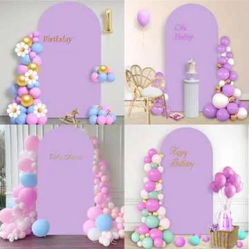 Lavender 7.2 FT Spandex Arch Backdrop Cover for Events