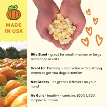 Freeze Dried Organic Pumpkin Dog and Cat Treats Made in USA