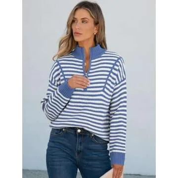 Comfy ANRABESS Womens Striped Sweater for Fall Style