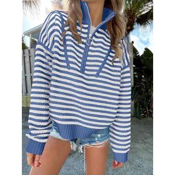 Comfy ANRABESS Womens Striped Sweater for Fall Style