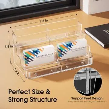 MaxGear Acrylic Business Card Holder - High Capacity & Stylish Display