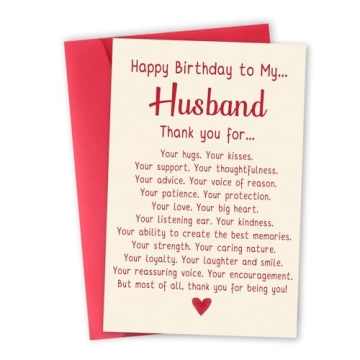 Romantic Birthday Card Gift for Husband - Heartfelt and Unique Message