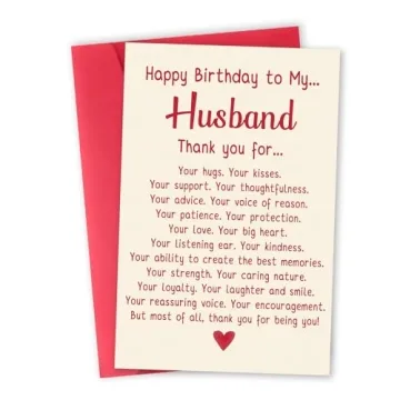 Romantic Birthday Card Gift for Husband - Heartfelt and Unique Message