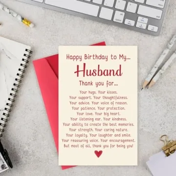 Romantic Birthday Card for Husband - Unique Gift Idea