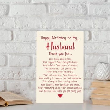 Romantic Birthday Card for Husband - Unique Gift Idea