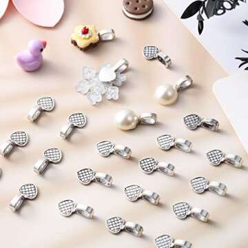 200 Antique Silver Heart Bails for Jewelry Crafting Decoration