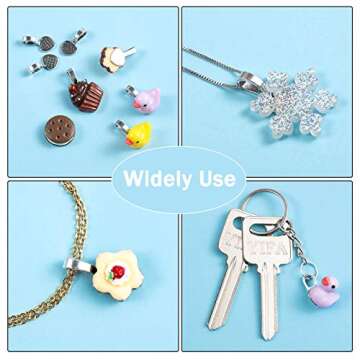 200 Antique Silver Heart Bails for Jewelry Crafting Decoration