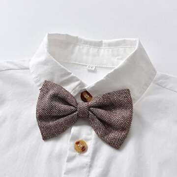 Moyikiss Studio Toddler Dress Suit Baby Boys Gentleman Clothes Sets Bow Ties Shirts + Suspenders Pants Outfits
