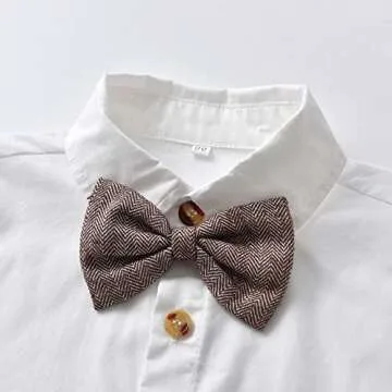 Moyikiss Studio Toddler Dress Suit Baby Boys Gentleman Clothes Sets Bow Ties Shirts + Suspenders Pants Outfits