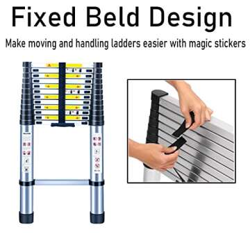 Yooikeey® 14.5FT Telescoping Ladder, Aluminum Telescopic Extension Ladder EN131 and CE Standard, Lightweight Collapsible Ladder Max Load 330lbs, Portable Folding Ladder for Home, Outdoor