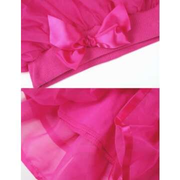 Girls 4 Layered Tulle Tutu Skirt with Hairbow