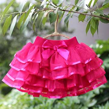 Girls 4 Layered Tulle Tutu Skirt with Hairbow