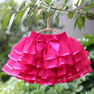 Girls 4 Layered Tulle Tutu Skirt with Hairbow