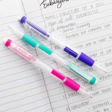 BAZIC Mechanical Pencil 0.5mm Crown, Soft Grip Latex Free Eraser, Smooth Writing Pencils Lead for Drafting Drawing Sketching (3/Pack), 2-Packs