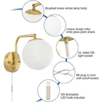 Elegant VATONI Dimmable Wall Sconces with Bulbs Included