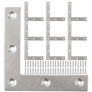 Alise L Flat Brackets - 80mm x 80mm Stainless Steel Mending Plates for Versatile Uses