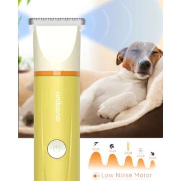 Dog Grooming Clippers Kit, All-in-One Low Noise Dog Paw Trimmer Electric Rechargeable Cordless Small Quiet Pet Foot Shaver Stainless Steel Scissors and Comb for Dogs Cats at Home