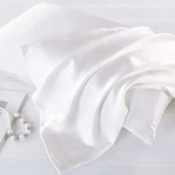 100% Mulberry Silk Pillowcase for Hair and Skin Made in USA, Both Sizes 22 Momme Organic Silk Pillow Case White King, Anti Aging, Acen Free, Hypoallergenic (White, King)