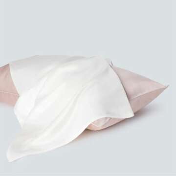 100% Mulberry Silk Pillowcase for Hair and Skin Made in USA, Both Sizes 22 Momme Organic Silk Pillow Case White King, Anti Aging, Acen Free, Hypoallergenic (White, King)