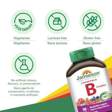 Jamieson Chewable B Complex Berry Bliss 90 Tablets
