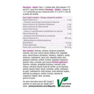 Jamieson Chewable B Complex Berry Bliss 90 Tablets