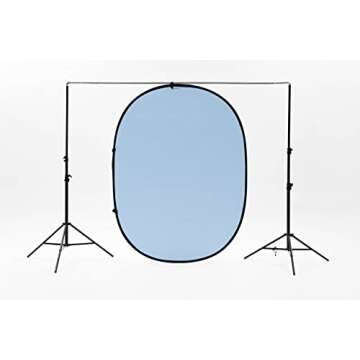 Kate Collapsible Backdrop Pop Up Backdrops Photo Folding Backdrop for Photoshoot, for Portrait Photography, for Video Stream, 5x6.5ft(Blue/Pink)