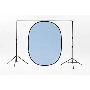 Kate Collapsible Backdrop Pop Up Backdrops Photo Folding Backdrop for Photoshoot, for Portrait Photography, for Video Stream, 5x6.5ft(Blue/Pink)
