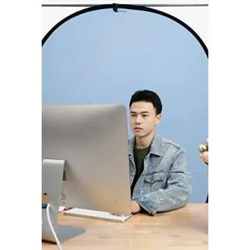 Kate Collapsible Backdrop Pop Up Backdrops Photo Folding Backdrop for Photoshoot, for Portrait Photography, for Video Stream, 5x6.5ft(Blue/Pink)