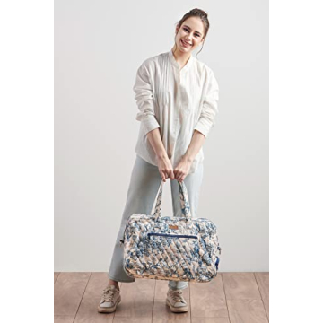 Maison d' Hermine Weekend Bag Cotton Quilted Duffel Overnight Luggage Weekender Gym Bag for Gifts Travel Men Women Business Travellers Family Trip, The Miller - Blue