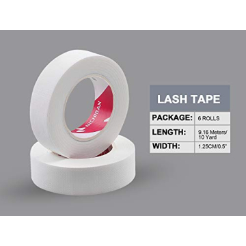 fenshine Eyelash Extension Tape, 6 Rolls Japan Micropore Medical Soft Tape for Eyelash Extension,Eyelash Extension Supplies 9M Each Roll