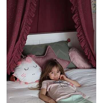 JIKAL Star Moon Shaped Pillow Soft Velvet Nursery Stuffed Throw Pillows for Kids Room Couch Reading Nook Decor (Star, Dusty Pink)