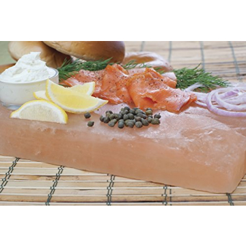 Charcoal Companion CC6064 Himalayan Salt Plate & Holder Set, 12" x 8" x 1.5", Black
