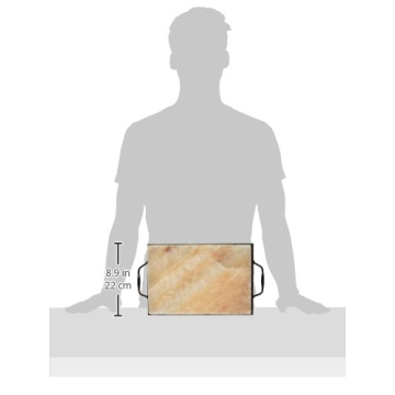 Charcoal Companion CC6064 Himalayan Salt Plate & Holder Set, 12" x 8" x 1.5", Black