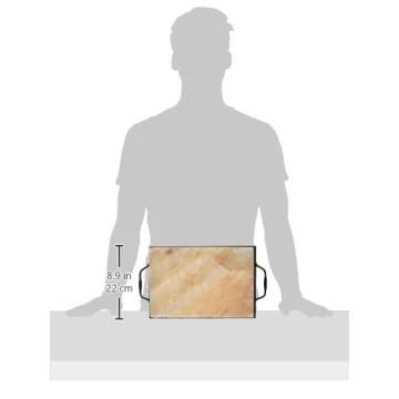 Charcoal Companion CC6064 Himalayan Salt Plate & Holder Set, 12" x 8" x 1.5", Black