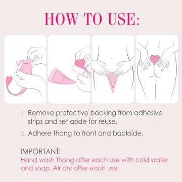 Hollywood Fashion Secrets Skip The Line Adhesive Thong, M/L, Seamless Reusable Coverage With No Panty Lines