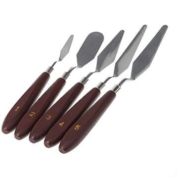 Anself 5pcs Stainless Steel Spatula Palette Knife Painting Mixing Scraper Set